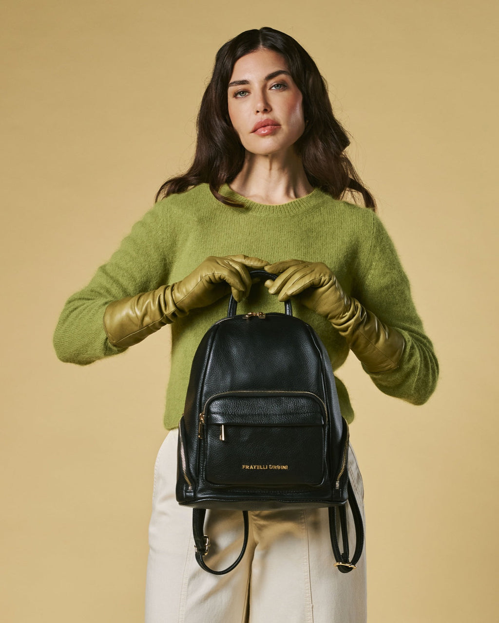 Martina (black) - Italian calf leather women's backpack