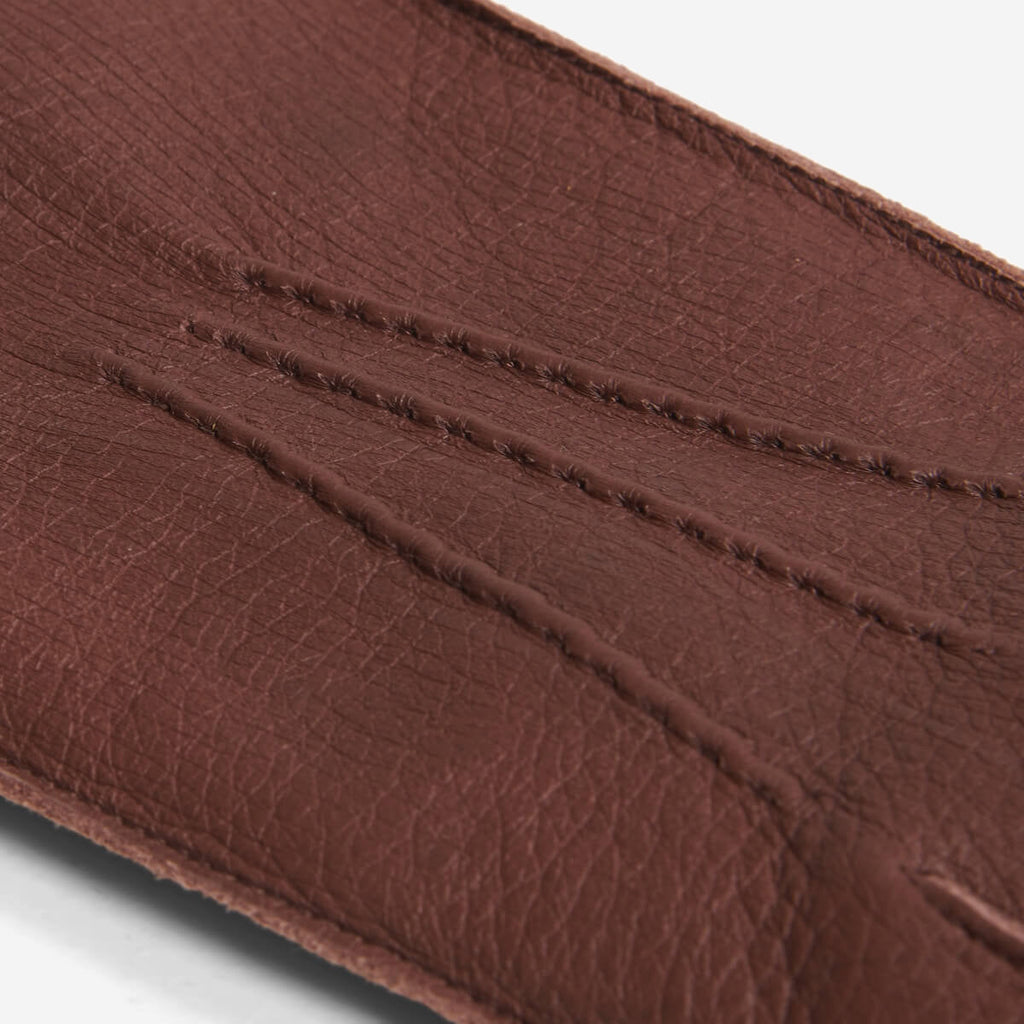 Diego (brown) - Italian gloves made of American deerskin leather with rabbit fur lining