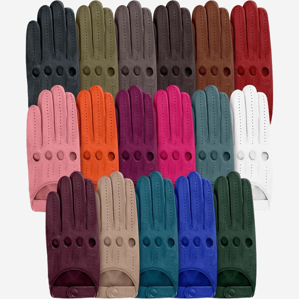 Alessa (turquoise) - Classic Italian lambskin leather driving gloves