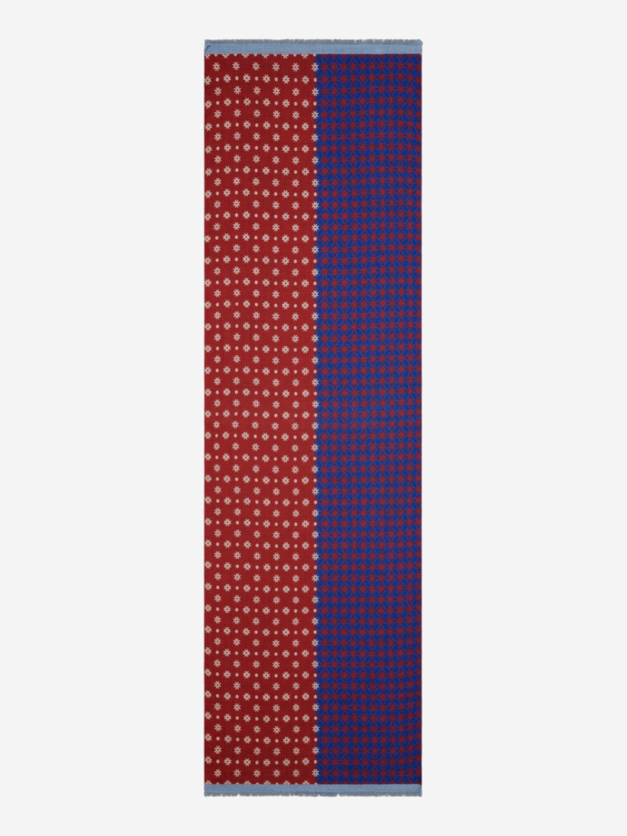 Andrea (red/blue) - Soft and lightweight Italian scarf from 100% wool