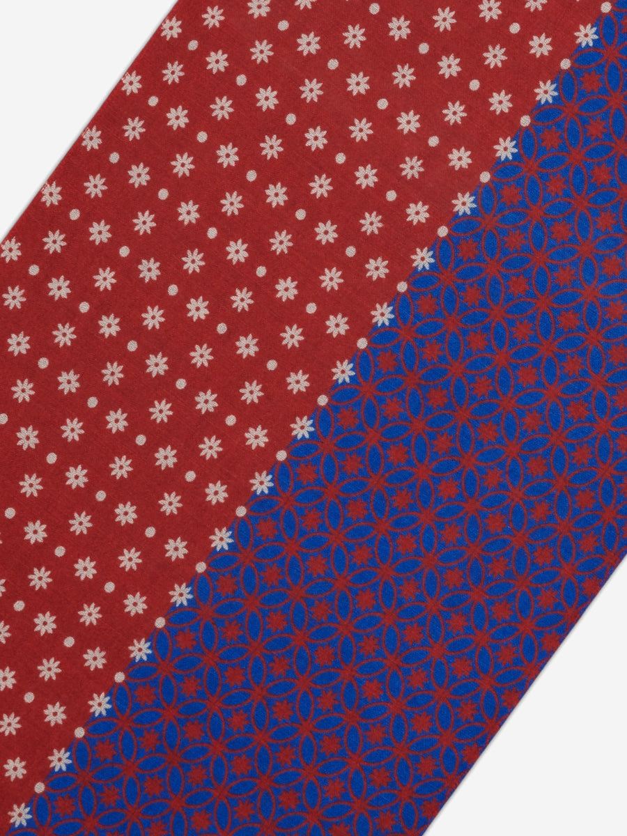 Andrea (red/blue) - Soft and lightweight Italian scarf from 100% wool