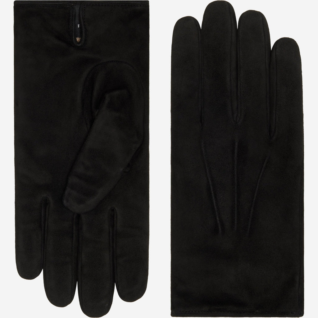 Angelo (black) – Italian suede leather gloves with luxurious cashmere lining