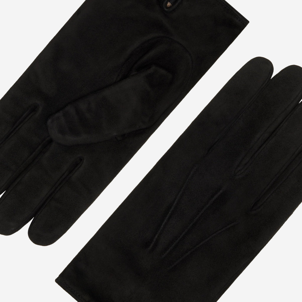 Angelo (black) – Italian suede leather gloves with luxurious cashmere lining