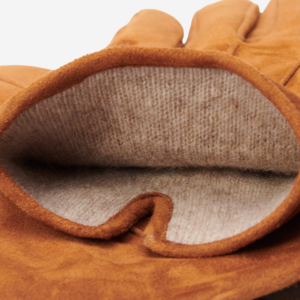 Angelo (cognac) – Italian suede leather gloves with luxurious cashmere lining