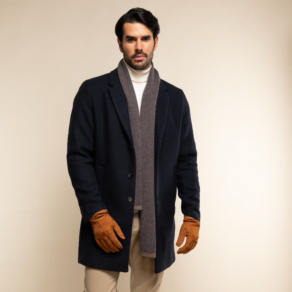 Angelo (cognac) – Italian suede leather gloves with luxurious cashmere lining