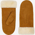 Brooke (camel) – Suede mittens with luxurious sheep fur lining