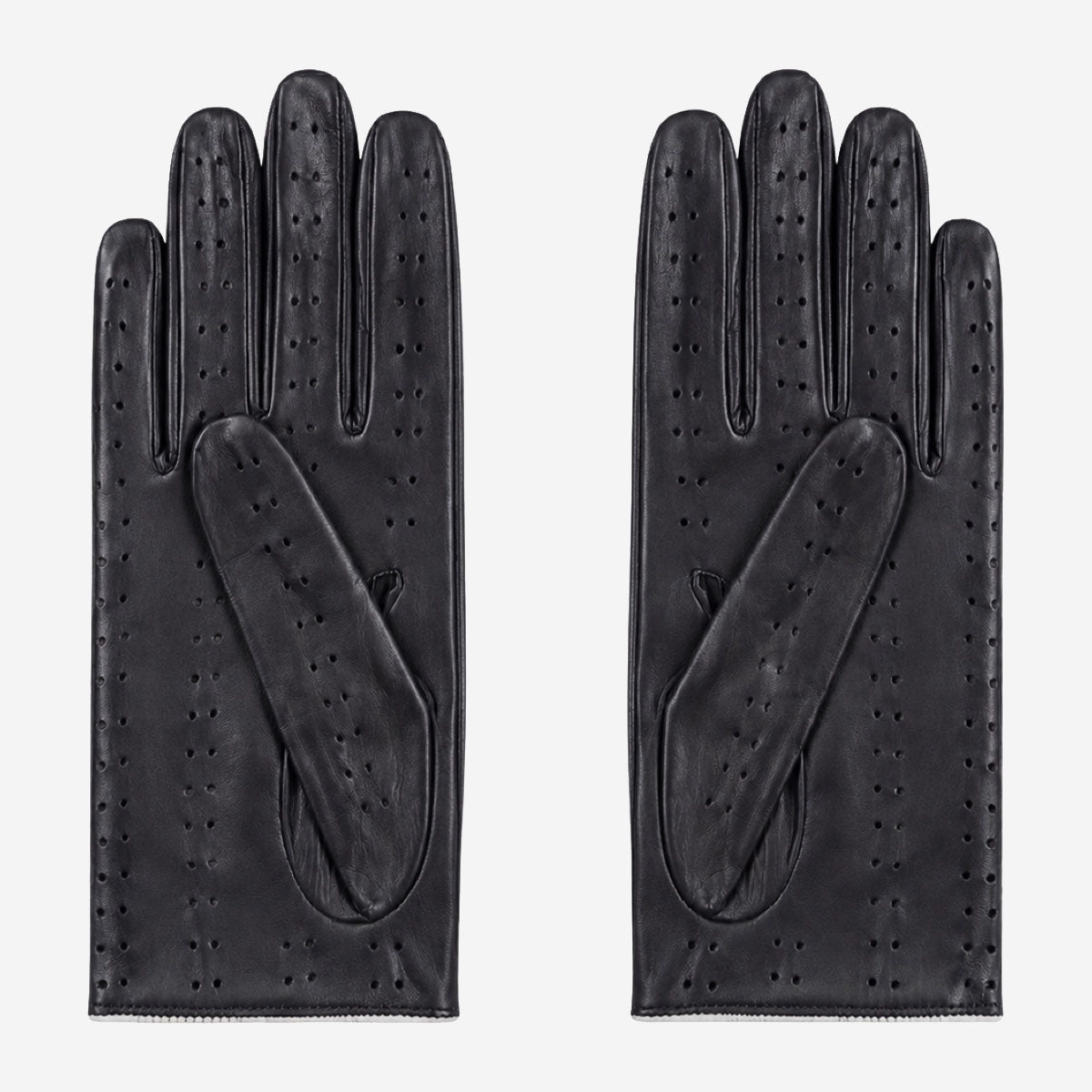 CD4050 (black/white) - Women’s Italian lambskin driving gloves with contrast trim