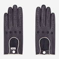CD4050 (black/white) - Women’s Italian lambskin driving gloves with contrast trim