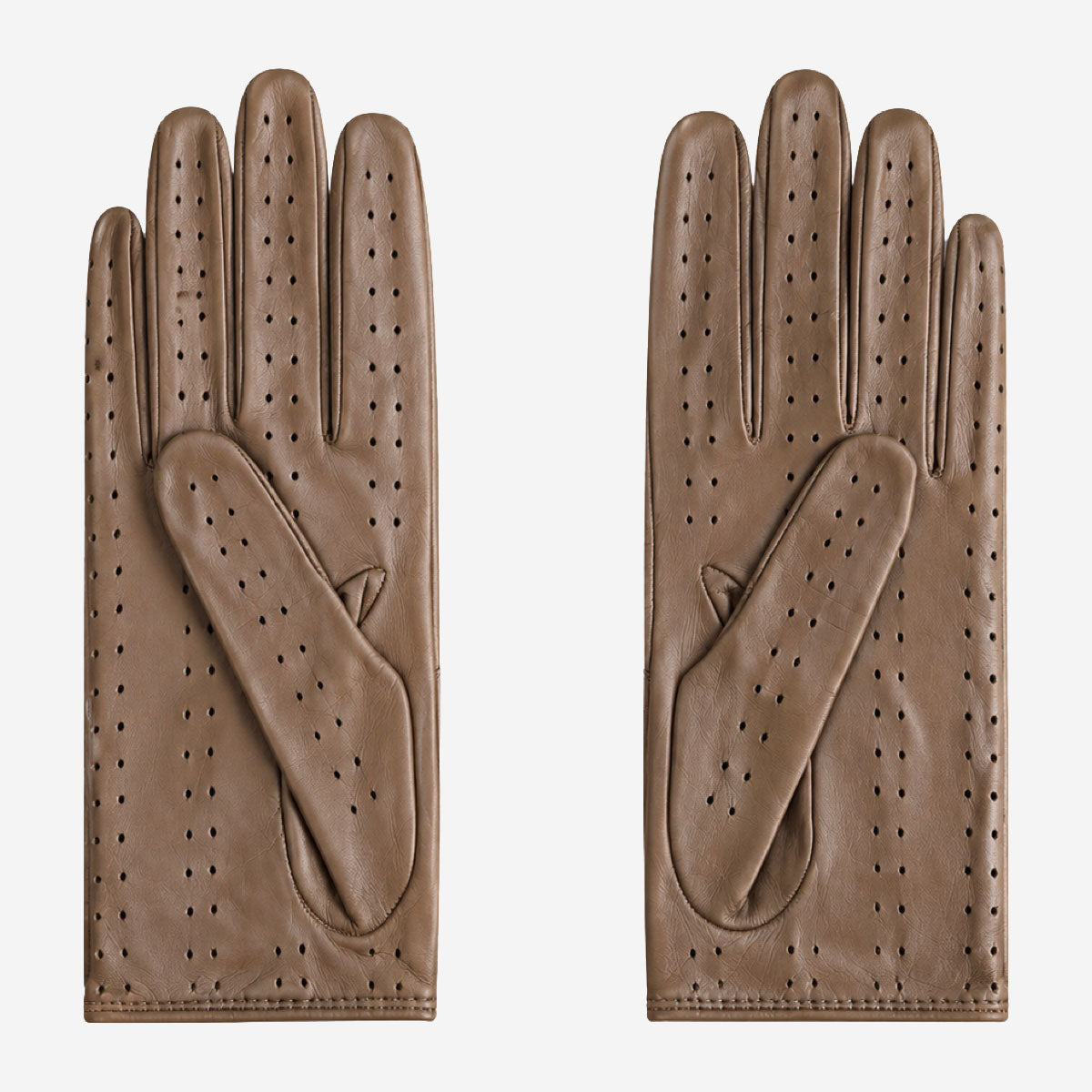 CD4378 (camel) - Women's sporty Italian leather driving gloves