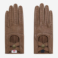 CD4378 (camel) - Women's sporty Italian leather driving gloves