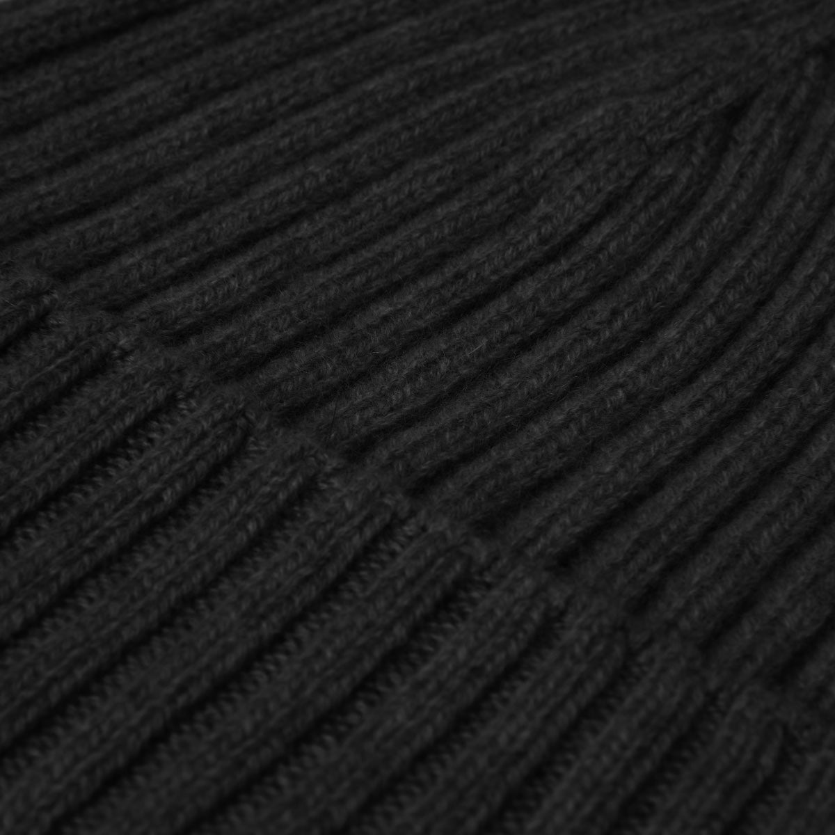 Milano (black) - Italian 100% cashmere ribbed beanie (unisex)