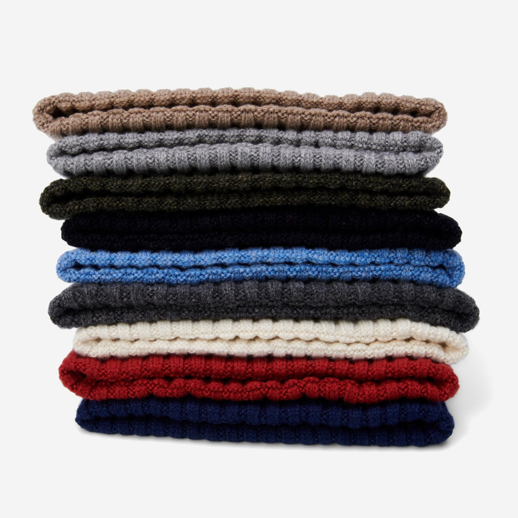 Milano (red) - Italian 100% cashmere ribbed beanie (unisex)