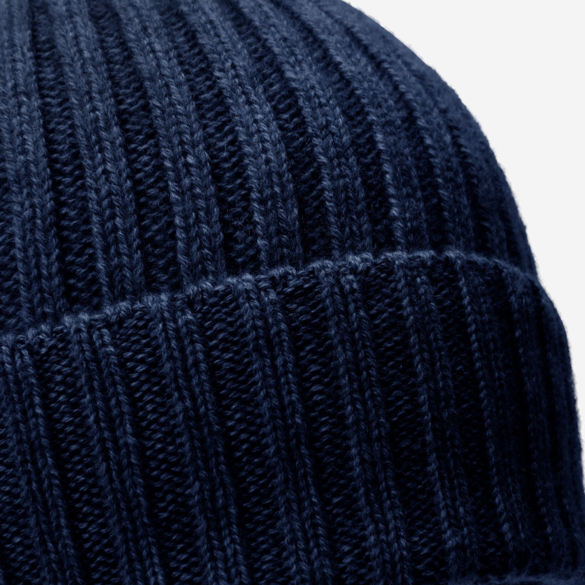 Milano (navy blue) - Italian 100% cashmere ribbed beanie (unisex)