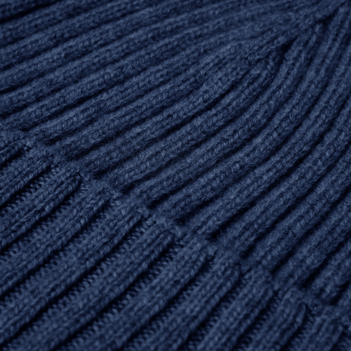 Milano (navy blue) - Italian 100% cashmere ribbed beanie (unisex)