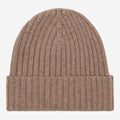 Milano (brown) - Italian 100% cashmere ribbed beanie (unisex)