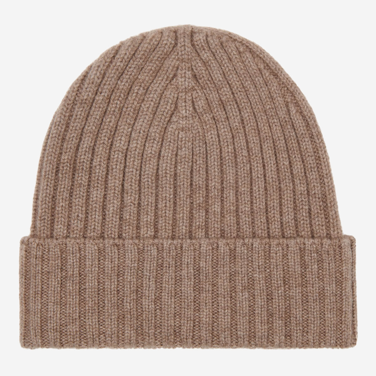 Milano (brown) - Italian 100% cashmere ribbed beanie (unisex)