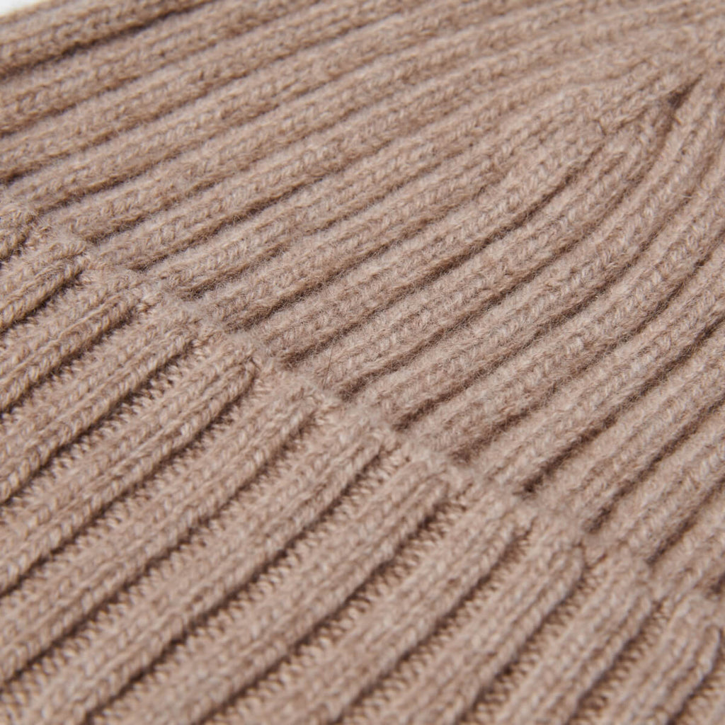 Milano (brown) - Italian 100% cashmere ribbed beanie (unisex)