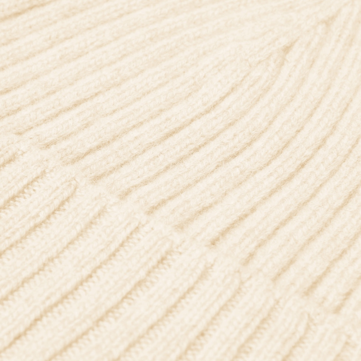 Milano (cream) - Italian 100% cashmere ribbed beanie (unisex)