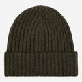 Milano (dark green) - Italian 100% cashmere ribbed beanie (unisex)