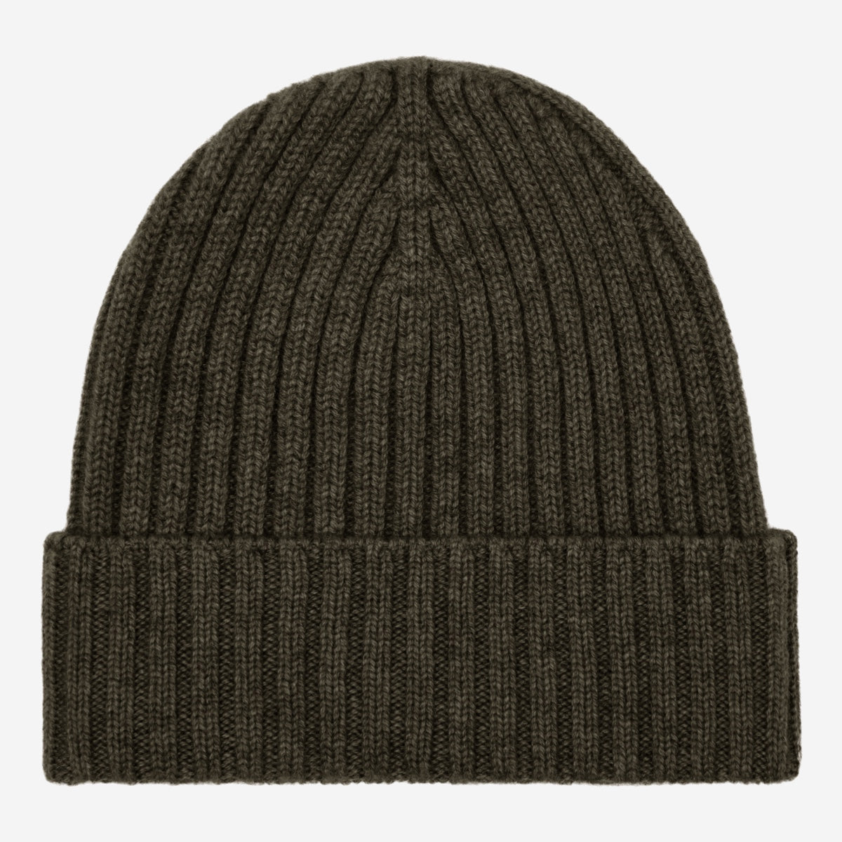 Milano (dark green) - Italian 100% cashmere ribbed beanie (unisex)