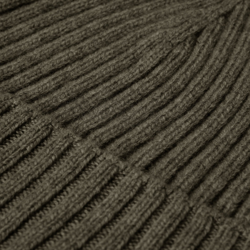 Milano (dark green) - Italian 100% cashmere ribbed beanie (unisex)