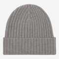 Milano (light grey) - Italian 100% cashmere ribbed beanie (unisex)