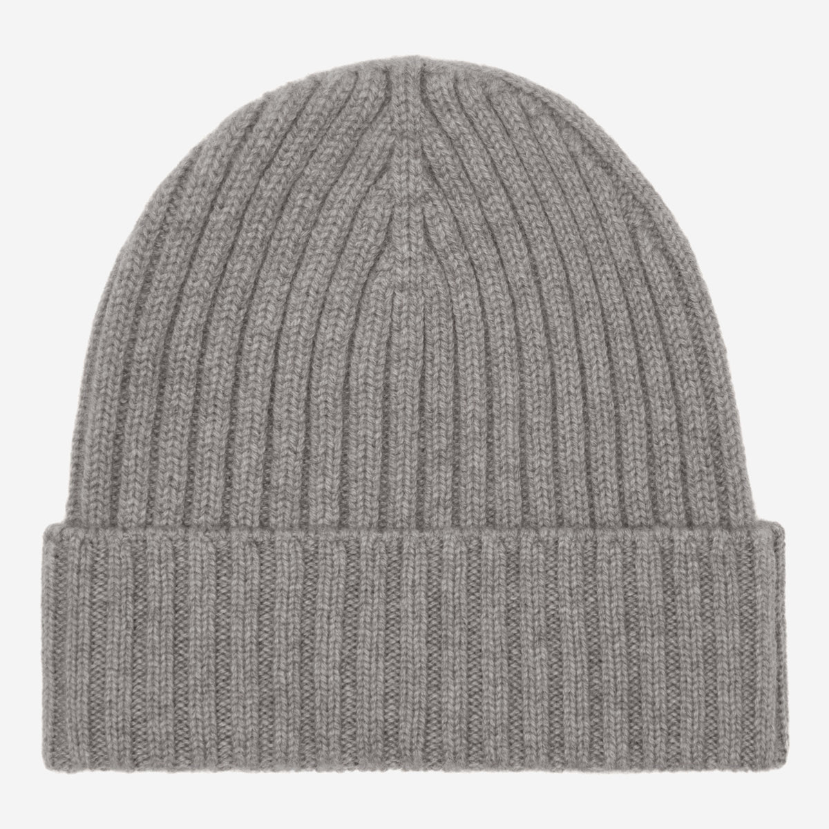 Milano (light grey) - Italian 100% cashmere ribbed beanie (unisex)