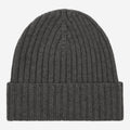 Milano (dark grey) - Italian 100% cashmere ribbed beanie (unisex)