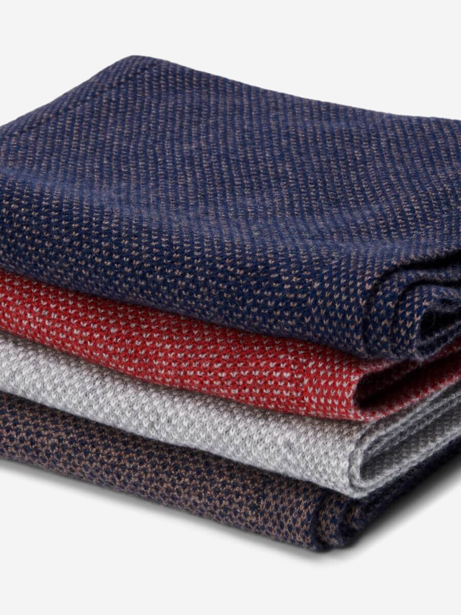 Riccardo (brown & blue) - Italian cashmere scarf with pattern
