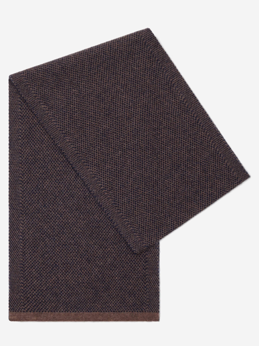 Riccardo (brown & blue) - Italian cashmere scarf with pattern