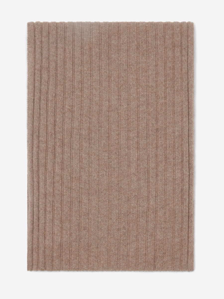 Napoli (brown) - Italian 100% cashmere ribbed scarf (unisex)
