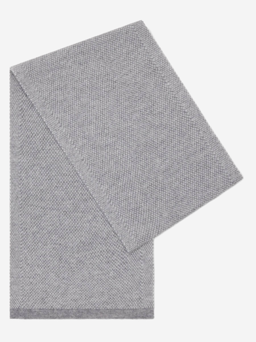 Riccardo (grey & white) - Italian 100% cashmere scarf with pattern