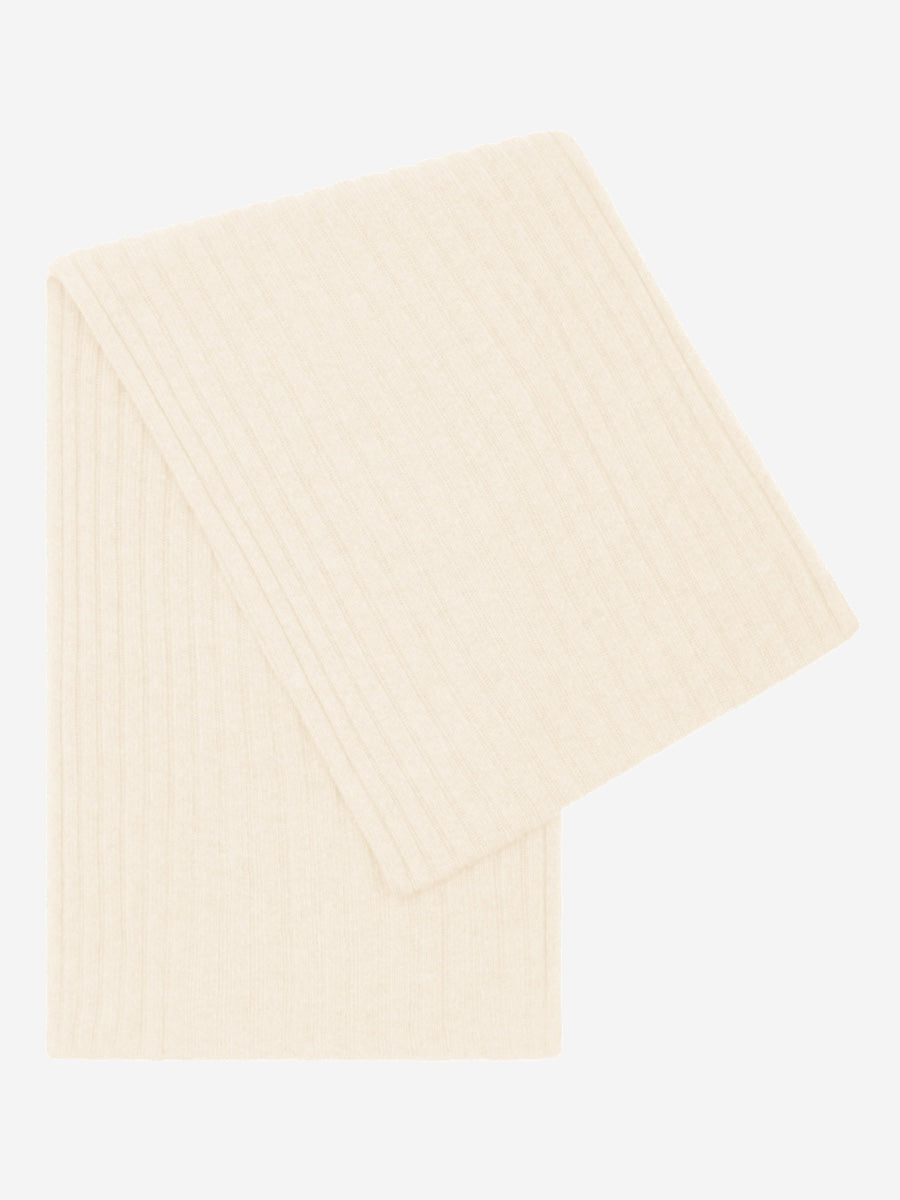 Napoli (cream) - Italian 100% cashmere ribbed scarf (unisex)