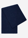 Napoli (navy blue) - Italian 100% cashmere ribbed scarf (unisex)