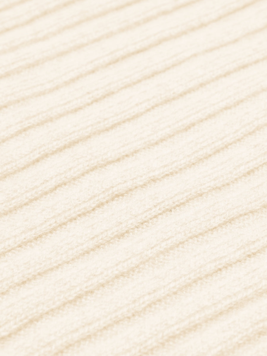 Napoli (cream) - Italian 100% cashmere ribbed scarf (unisex)