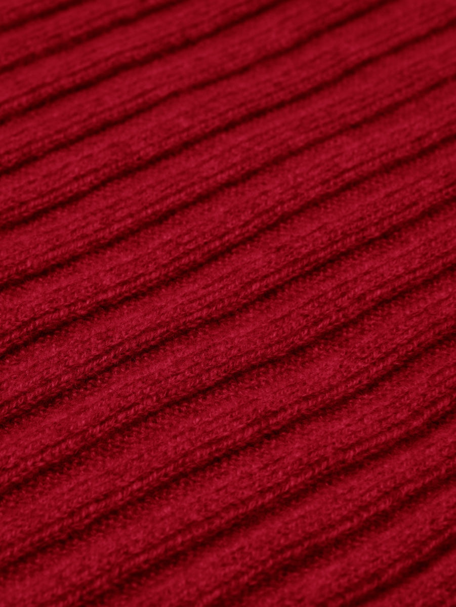 Napoli (red) - Italian 100% cashmere ribbed scarf (unisex)