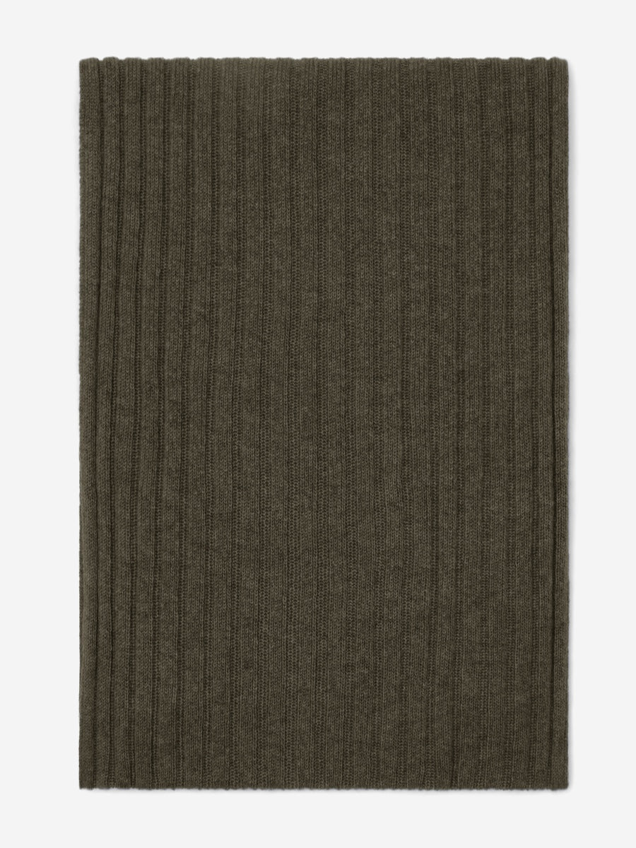 Napoli (dark green) - Italian 100% cashmere ribbed scarf (unisex)