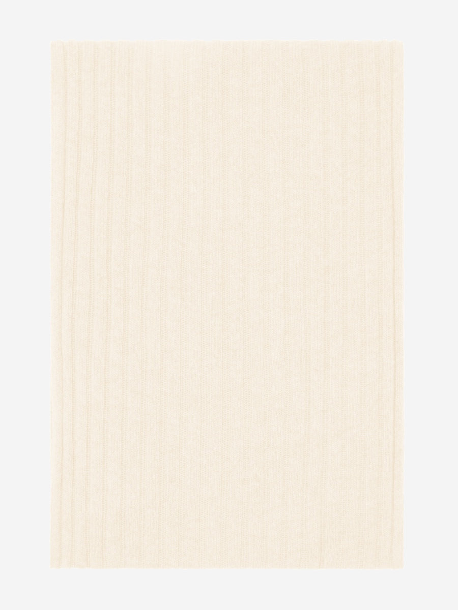 Napoli (cream) - Italian 100% cashmere ribbed scarf (unisex)