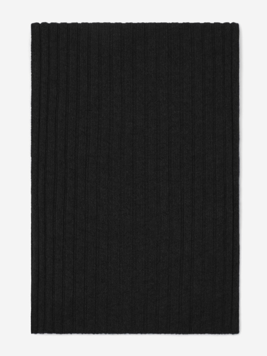 Napoli (black) - Italian 100% cashmere ribbed scarf (unisex)