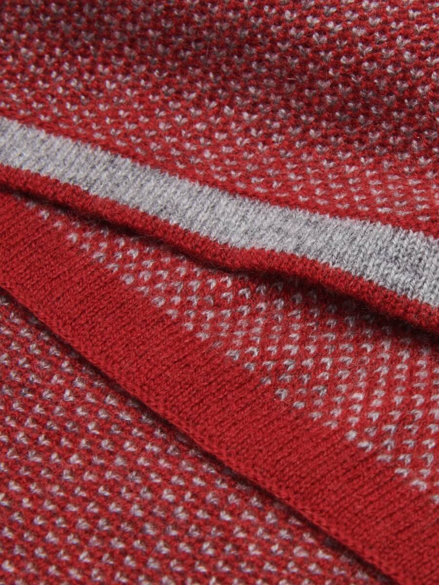 Riccardo (red & grey) - Italian 100% cashmere scarf with pattern