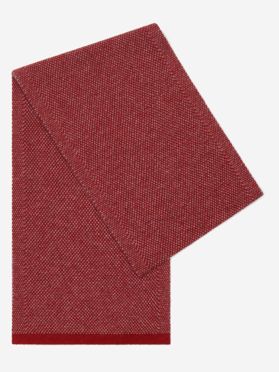 Riccardo (red & grey) - Italian 100% cashmere scarf with pattern