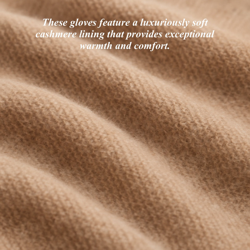 CA4661 (cream) -  Women’s Italian handsewn deerskin gloves with cashmere lining and distinctive strap and buckle