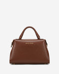 Cecilia (brown) - Italian calf leather women's handbag (with shoulder strap)
