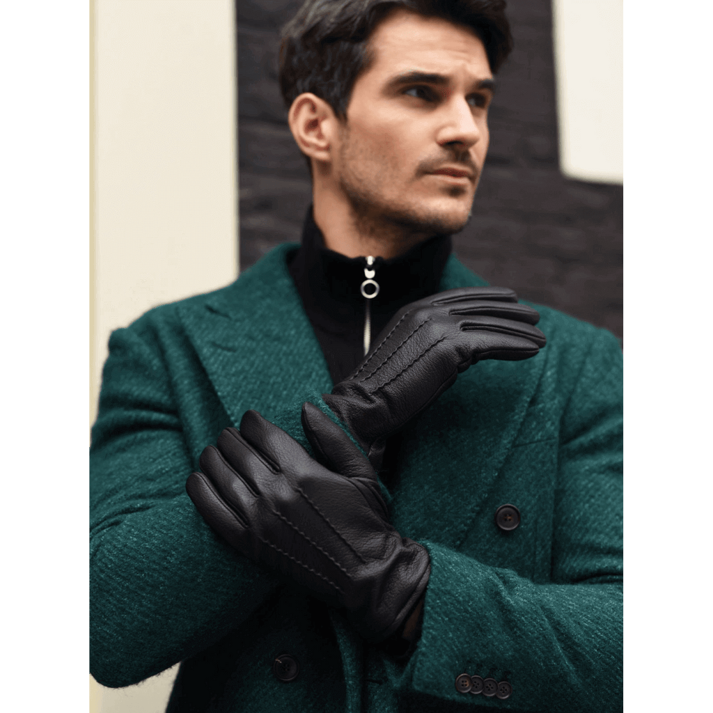 Daniel (black) – Goatskin leather gloves with warm wool lining and touchscreen function