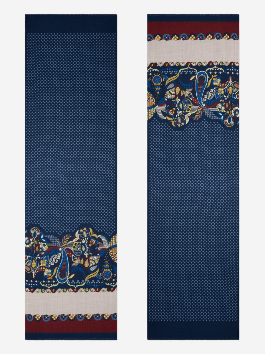 Edoardo (blue) - Soft and lightweight Italian scarf from 100% wool