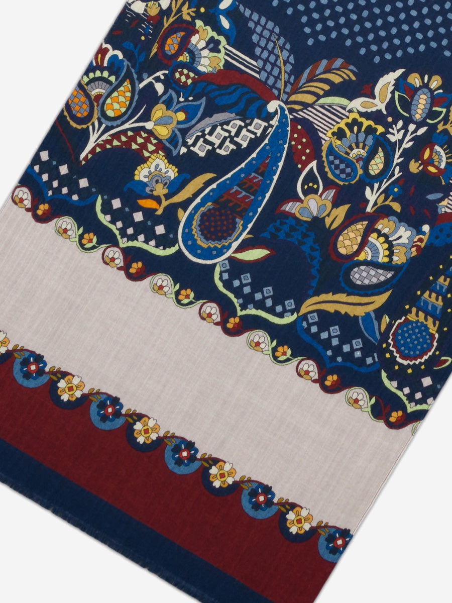 Edoardo (blue) - Soft and lightweight Italian scarf from 100% wool