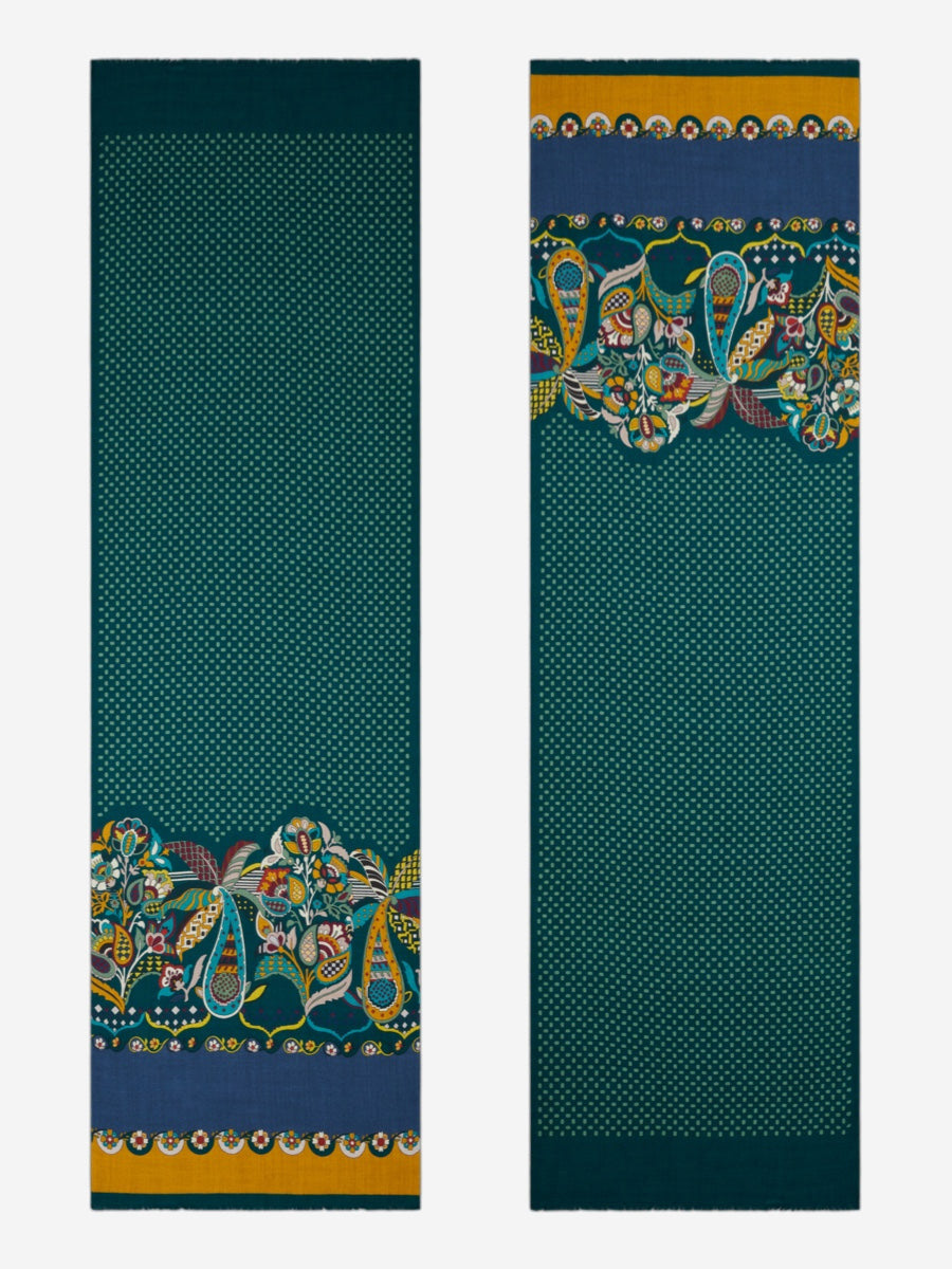 Edoardo (dark green) - Soft and lightweight Italian scarf from 100% wool