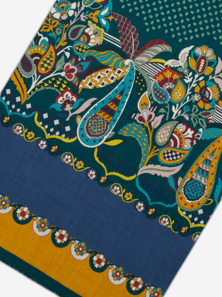 Edoardo (dark green) - Soft and lightweight Italian scarf from 100% wool