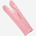 Elena (pink) - Italian silk lined 12-button length leather opera gloves