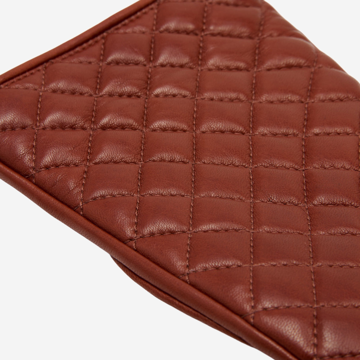 Emilia (brown) - Classic Italian lambskin leather gloves with cashmere lining and checkered pattern